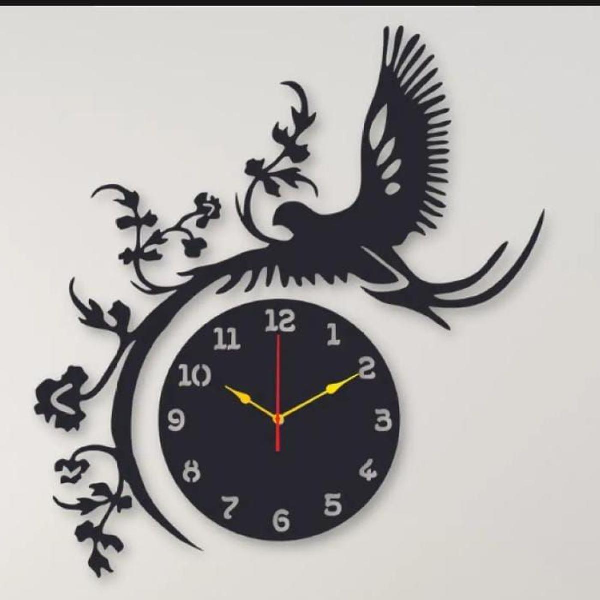 Wall Clock 3D Bird Style Wooden Watch Design Decoration best Quartz Numeric For Home Decor Living Room And Offices And For Gifts wedding birthday etc