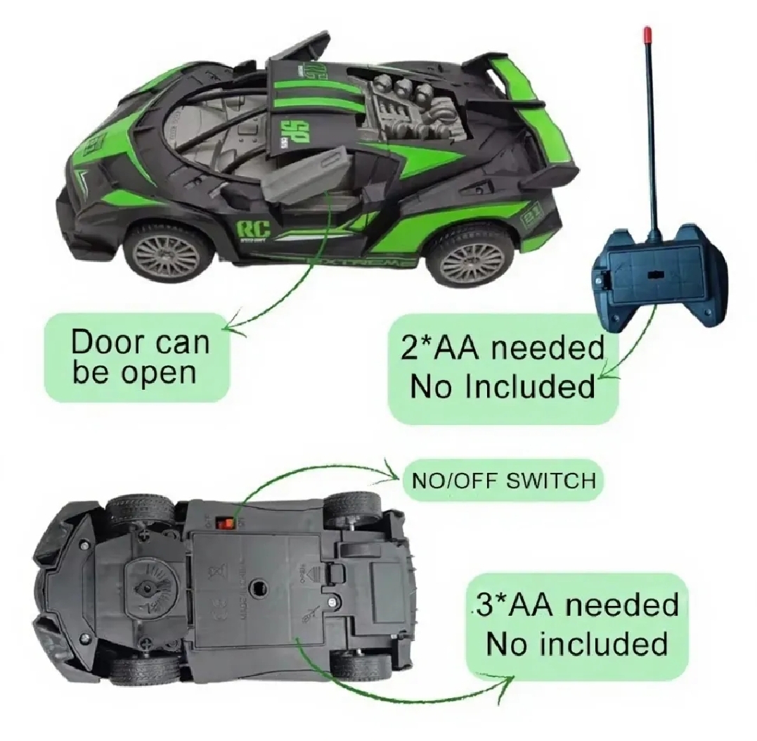 Rechargeable RC Car  High-Speed Remote Control Car for Kids with Flashing LED Lights  2.4GHz Electric Car Toy for Boys & Girls  Durable Racing Car – Indoor & Outdoor Perfect Gift