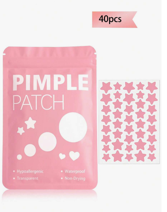 Star-Shaped Hydrocolloid Pimple Patches – Waterproof Acne Spot Treatment Stickers for Face, Cute Decorative Face Patches (40 PCS)