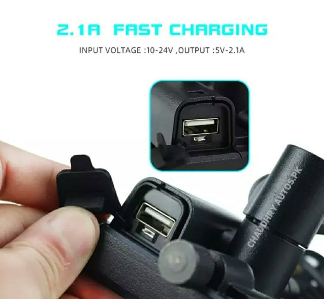 Motorcycle Mobile holder with charger Aluminium Body
