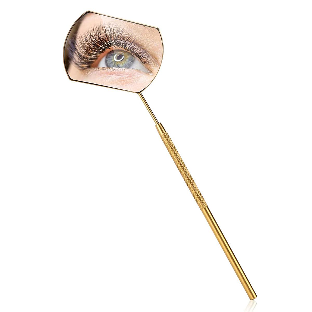 Eyelash Extension Mirror,Lightweight lash mirror for eyelash extensions,Stainless Steel Large Square Lash Mirror（Regular Lash Mirror,Gold
