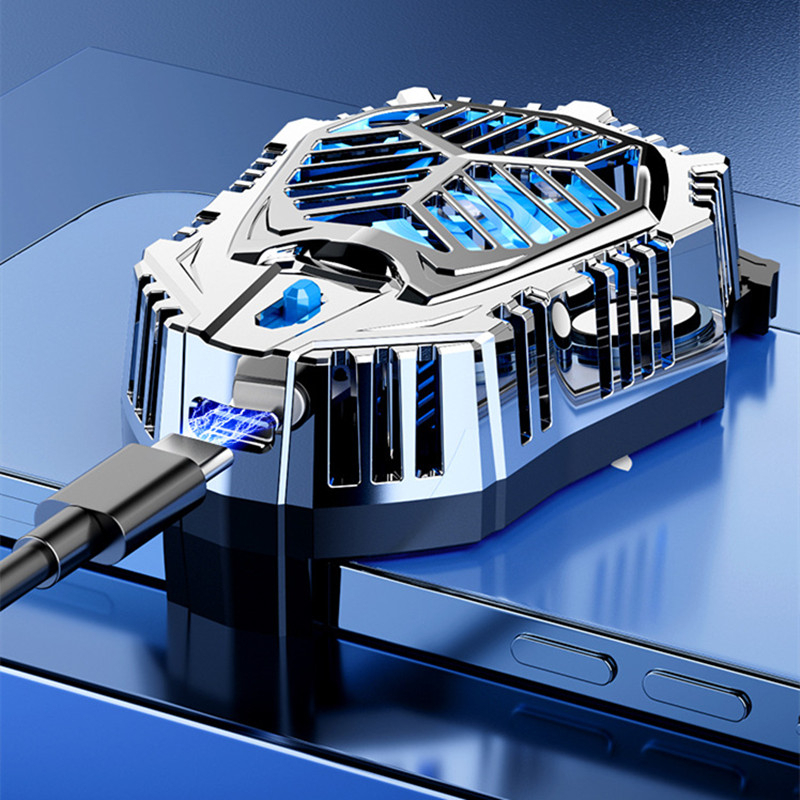 AL07 Mobile Phone Cooling Fan | Dual Gears Two Speed Modes | Game Phone Cooler System Plugin Silent Radiator RGB Lights | Adjustable Portable Heat Sink Semiconductor USB Phone Radiator Stand Gamepad Trigger Controller Holder Cooling Fan For PUBG FREEFIRE
