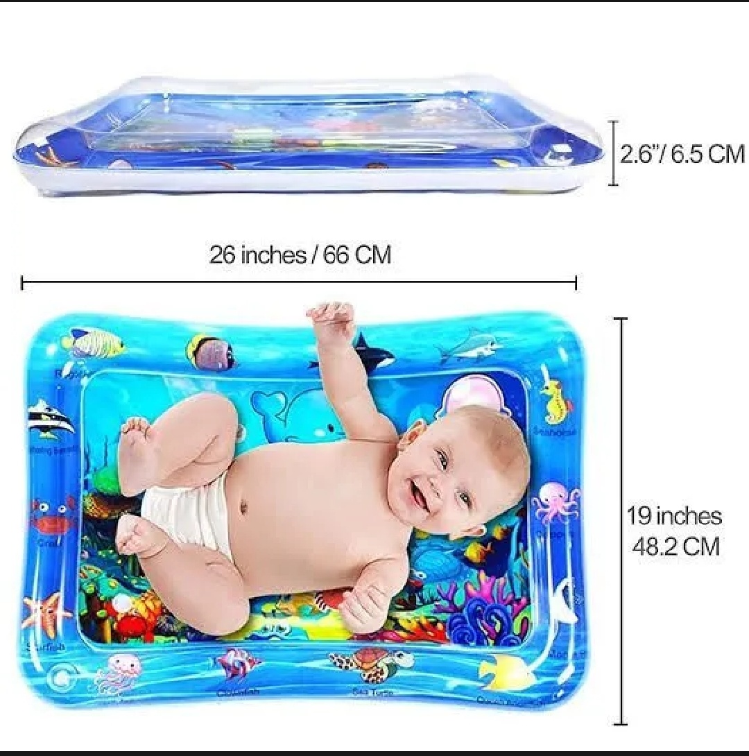 Buy premium quality baby water play mat for tummy time, safe and leak-proof inflatable water mat for infants, toddlers, early learning, sensory development, fun indoor activity, and comfortable baby playtime experience