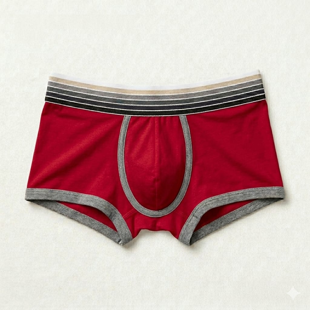 Premium Cotton-Blend Men’s Trunks Boxer Underwear| Ultra-Soft Breathable Cotton Trunks with Contrast Piping & Striped Waistband