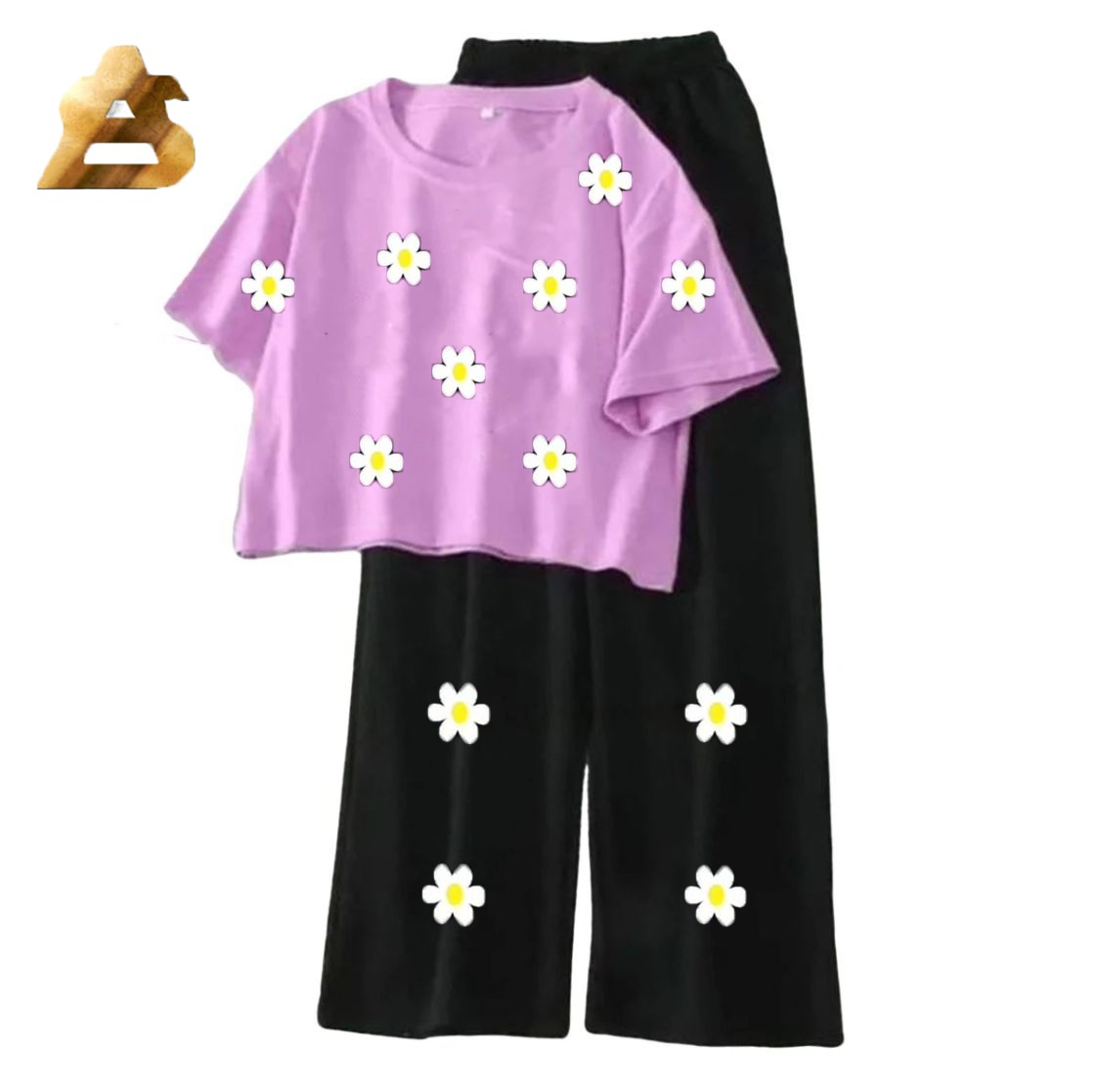 Palazzo Pants and Crop Top Set for Women  Summer High Quality Fabric Casual Short Sleeve Style Multiple Colors Available