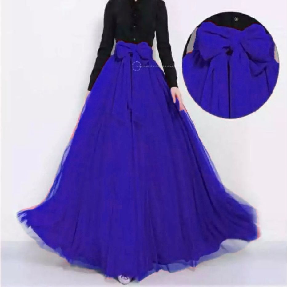 Blue long skirt skirt with ribbon trending skirt for women s Maxi for women s Daraz.pk