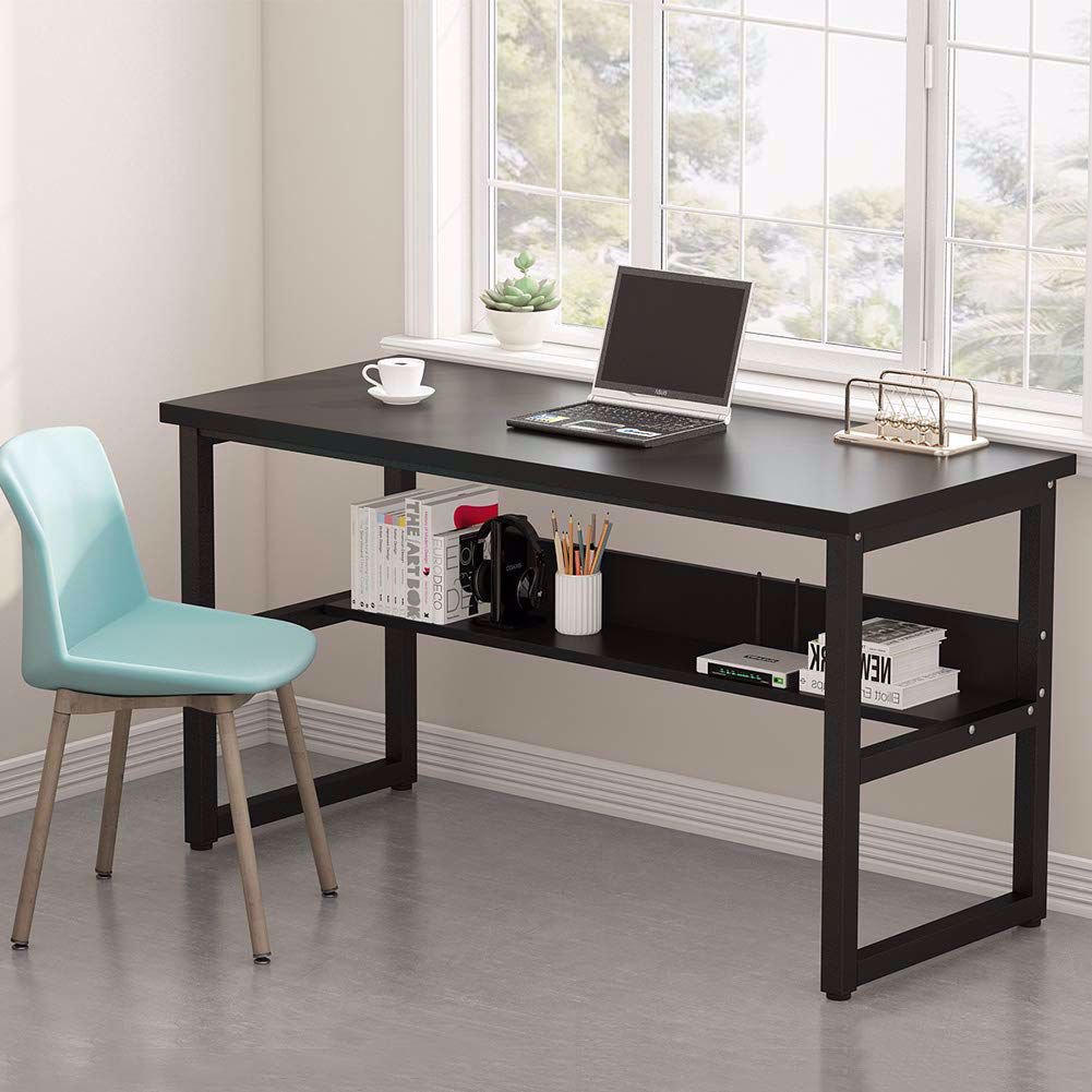 Gaming Table H-shape table Office Table Desktop Table With Book Shelf Office Desk Book Shelf Laptop Table Computer Table Study Table Writing Table Gaming Table workstation table with metal powder frame