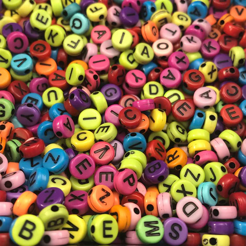 50-100Pcs Random Mixed Letter Acrylic Beads Flat Round Alphabet Charms Beads For Bracelet Necklace Jewelry Making KS