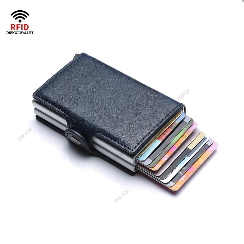 Generic Wallet for Men Brown Leather All Season RFID Blocking Pop-Up