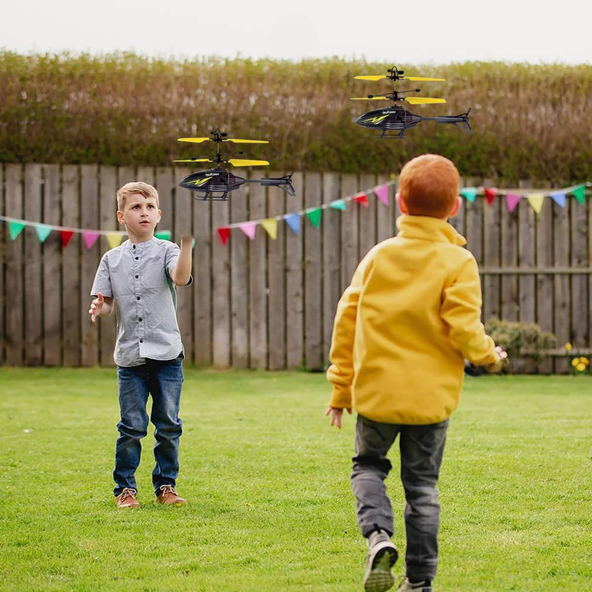 Helicopter with Radio Remote Control and Hand Sensor Charging Helicopter 2 in 1 Toys with 3D Light Toys for Boys Kids (Indoor & Outdoor Flying) - Hand Sensor Helicopter for Kids - Best Gift for Kids