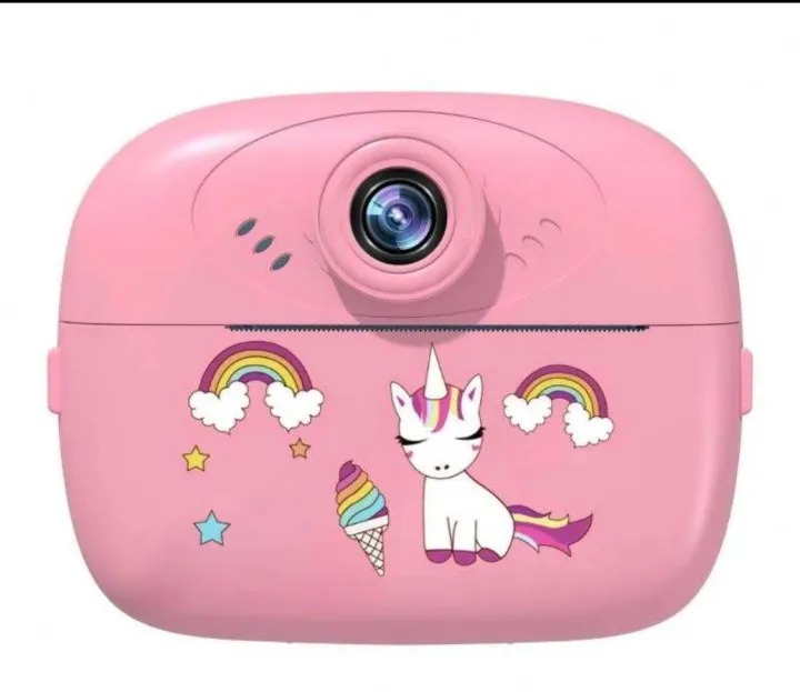 Instant Print Camera for Kids with Flipped Lens Zero Ink Kids Camera Digital Camera with 1 Rolls Print