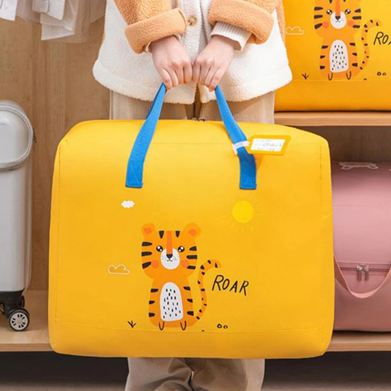 New Cute Home Children Loaded Luggage Women's Large Capacity Childbirth Bag Storage Bag Moving Packing Bag Portable Clothing toy Organizer Bag Diaper Free Baby Supplies Travel Bag