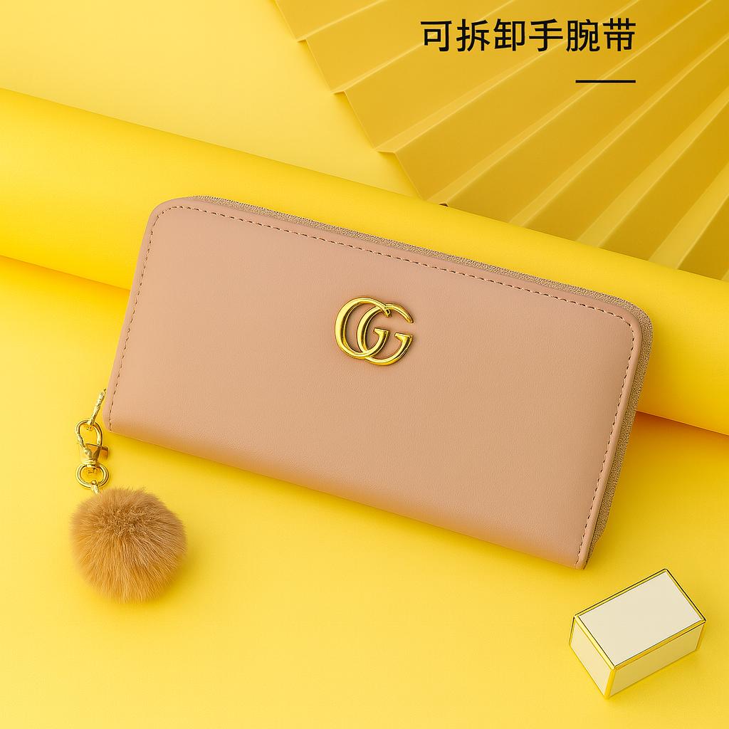 Premium Women’s Fashion Wallet – Multi-Color PU Leather Long Purse with Zipper & Charm