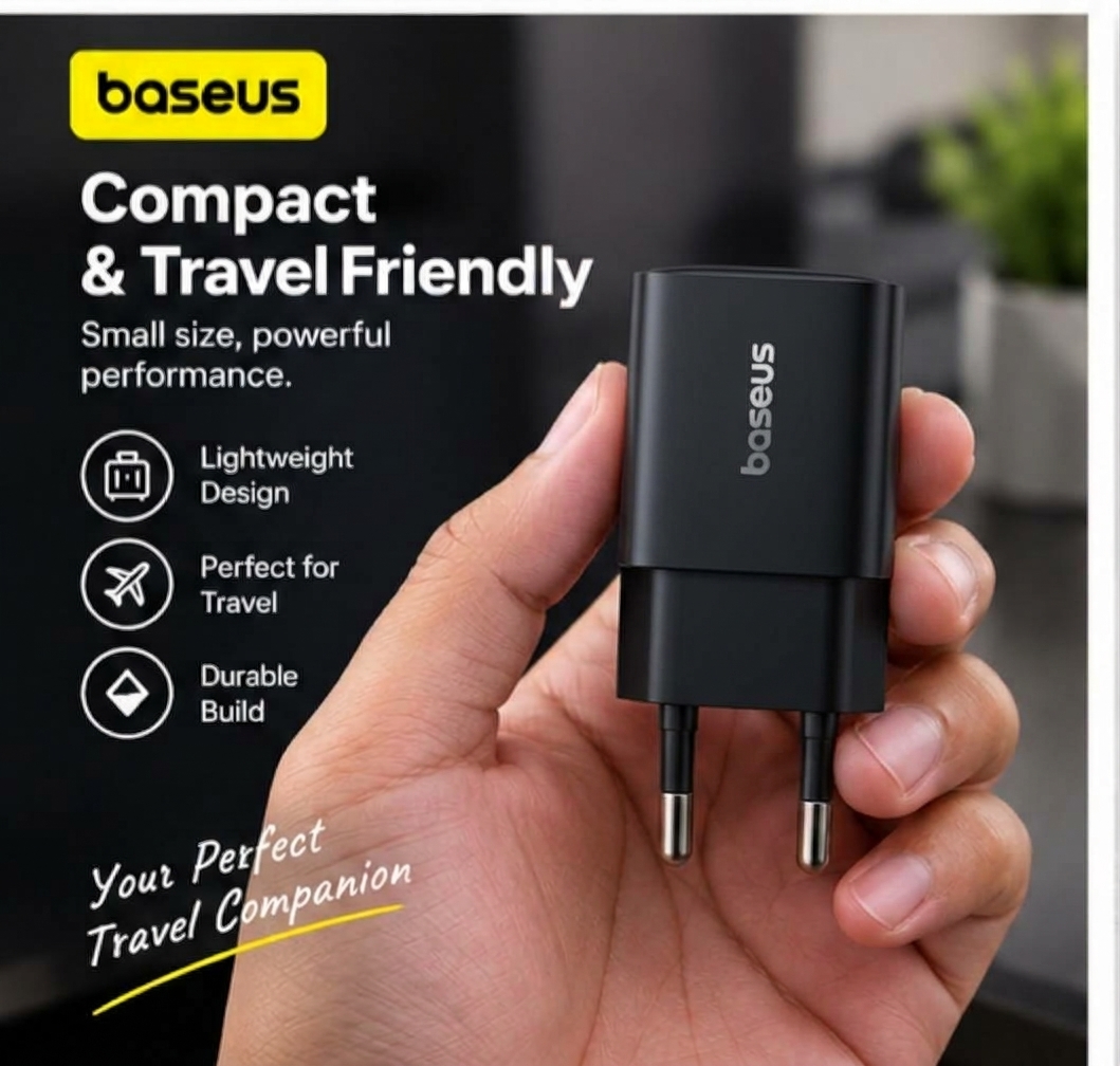 Baseus 30W PD China Laat GaN5 USB-C PPS and PD Fast Charger Adapter for Samsung Galaxy, Google Pixel All Mobiles Supported With Universal Compatibility