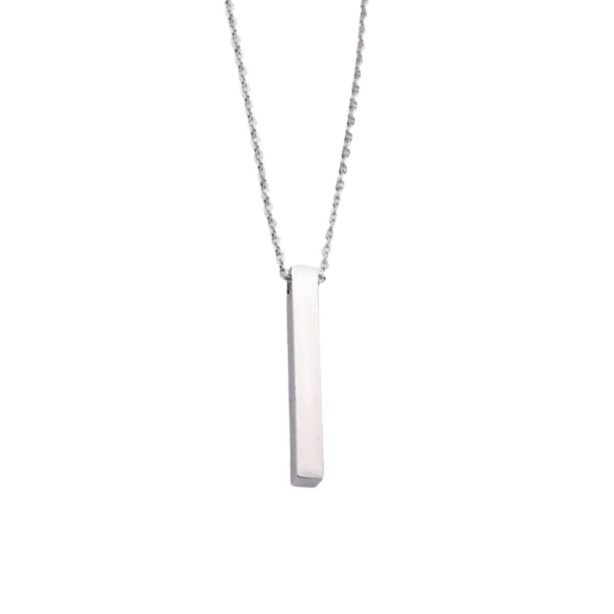 Silver 100% Pure Stainless Steel Vertical Bar Necklace/Locket/Chain for Men/Boys