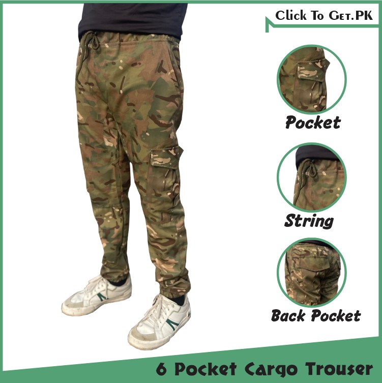 Men's Camo Cargo Pants Lightweight Wild Army Military Outdoor Trousers with 6 Pockets / Camo Pants Cotton Casual Work Hiking Pants with 6 Pockets