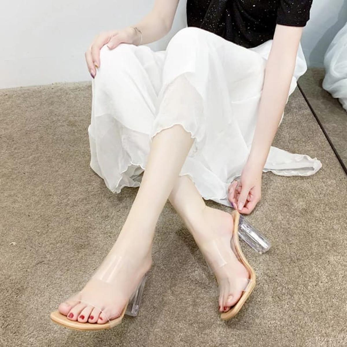 Transparent Heel Trending and stylish clear vinyl heel Block heels for women heel stylish heel sheel new stylish awesome heel