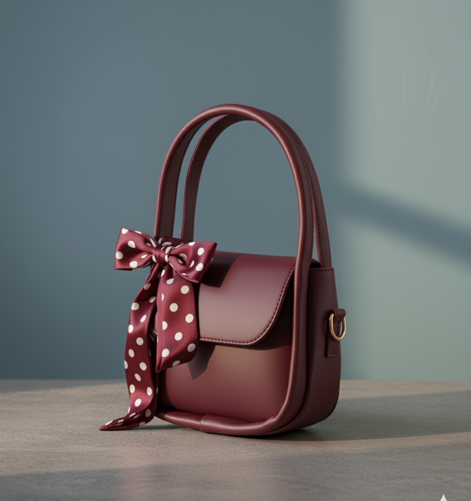 🎀 Elegant Ladies Shoulder Bag 👜  Fashion Crossbody Purse with Polka Dot Bow ✨