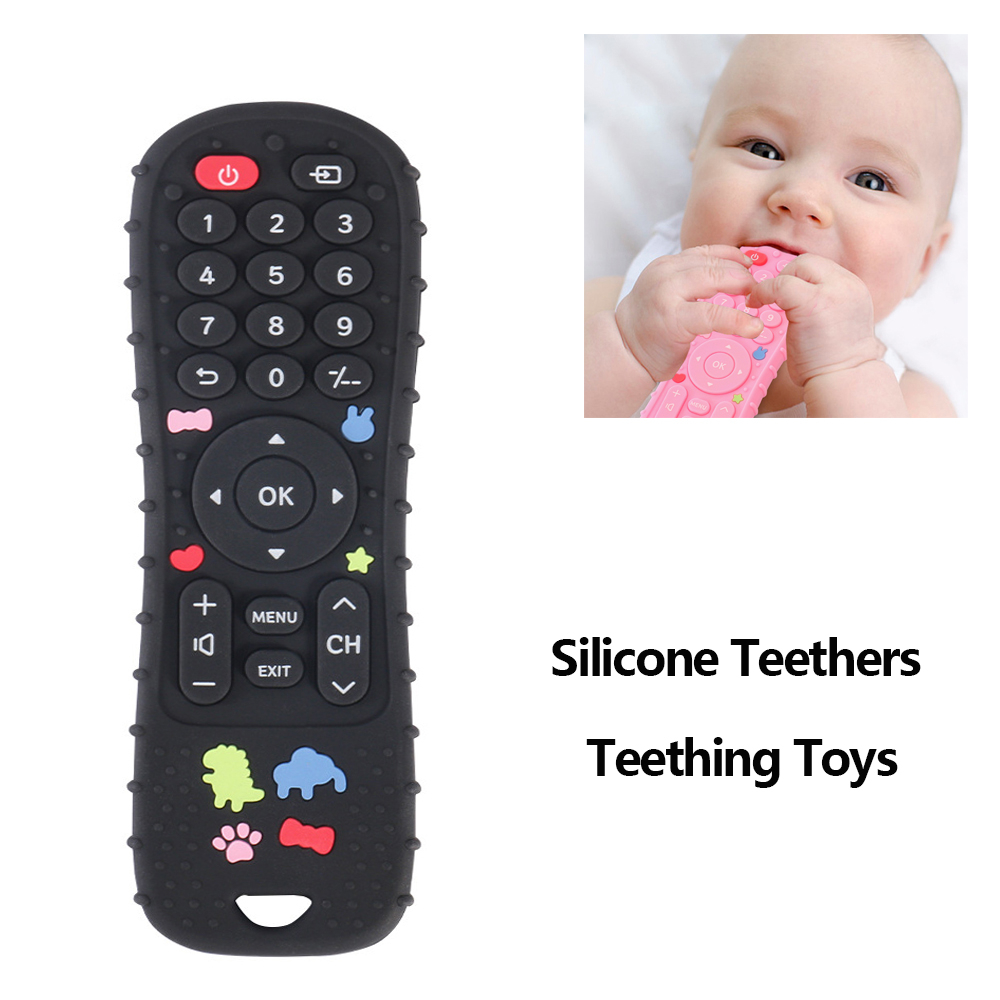 Silicone Baby Toys TV Remote Control Shape Teether Toy BPA Free Silicone Teething Chewing Toy Sensory Baby Accessories