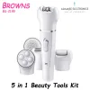Browns 5 in 1 Beauty Tools Kit BS-2199 Epilator, Cleansing Brush, Massager, Lady Shaver, Callus Remover