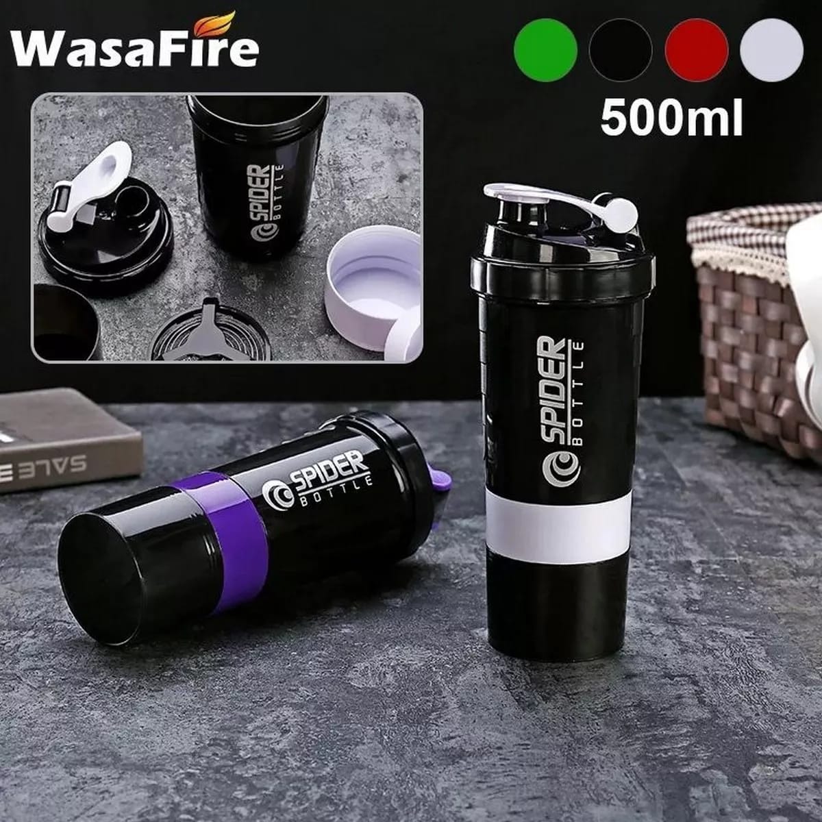New Creative Protein Powder Shaker Bottle Sports Fitness Mixing Water Bottle Sports Shaker Leakproof(