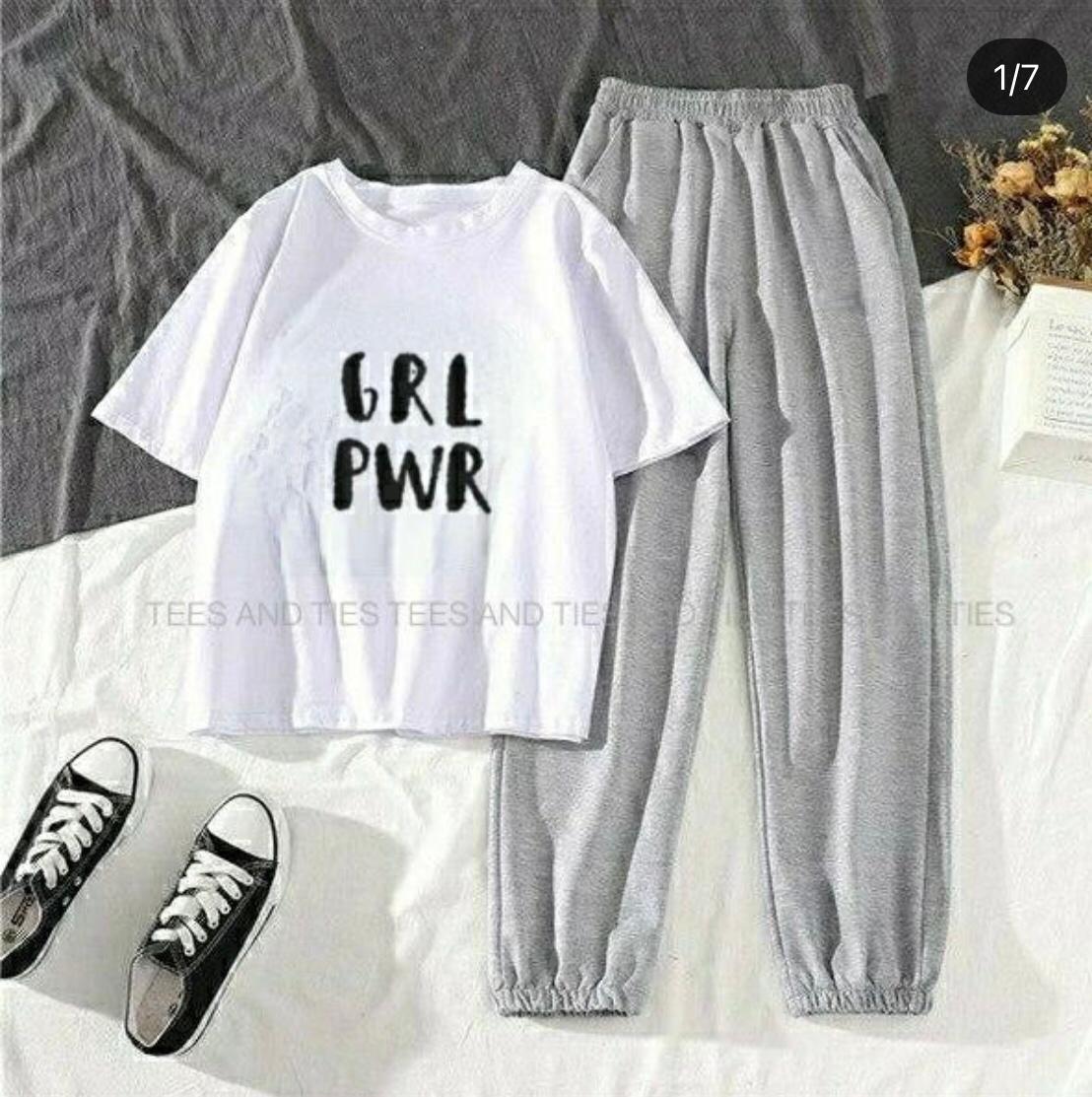 Girl Power Printed Summer Tracksuit For Women