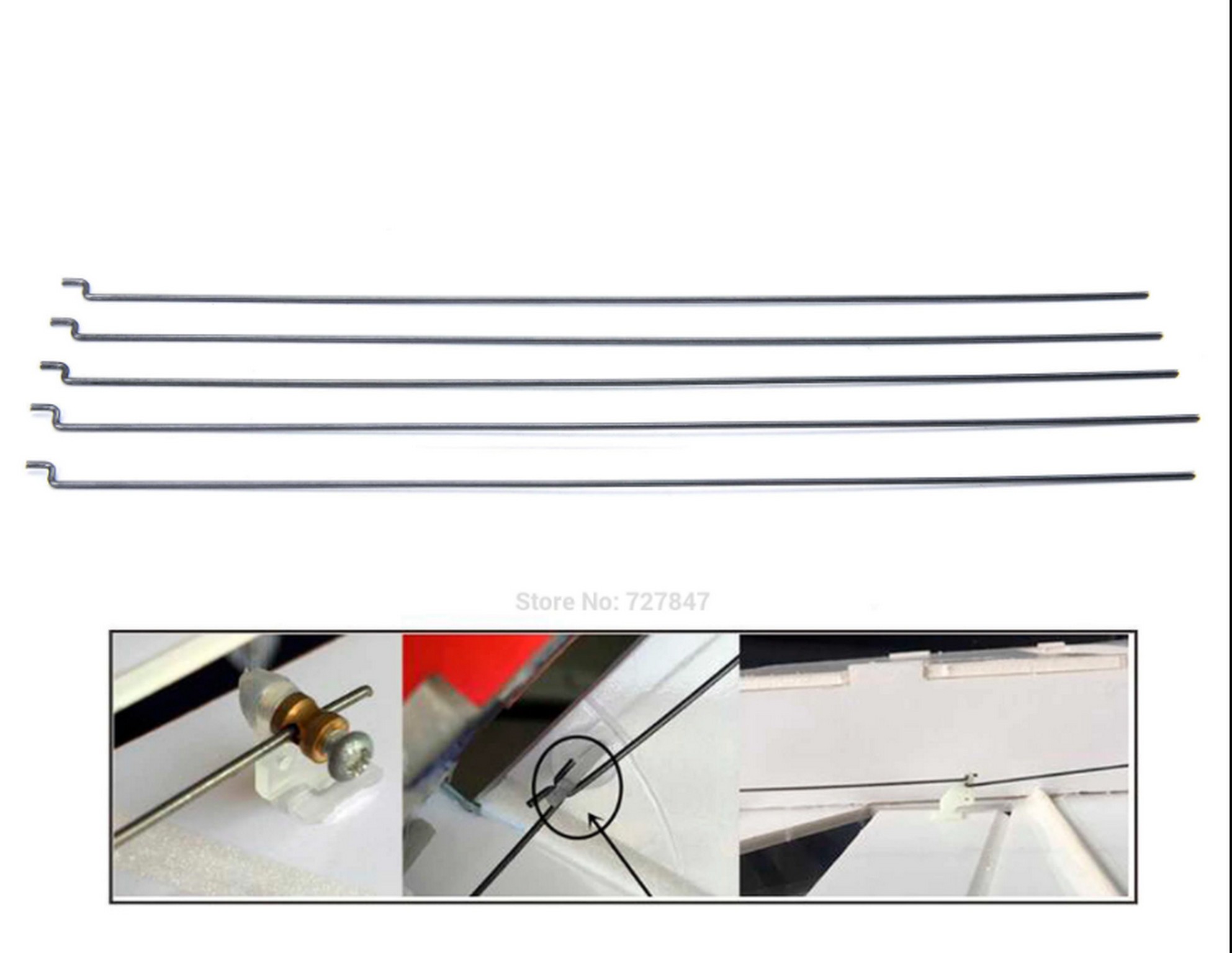 5/Pcs Steel Push Rod Rudder angle 1.2mm push pull rod for Rc Plane