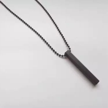 Black Vertical Bar 100% Pure Stainless Steel Necklace/Locket/Chain for Men/Boys