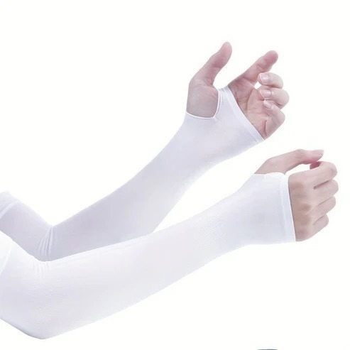 1 Pair Thumb Hole Arm Sleeves For Girls, Women /Arm Long Sleeves Best For Cycling Golf Running Driving Moisture Wicking Stretch and For Islamic Muslim hijab Girls, Women
