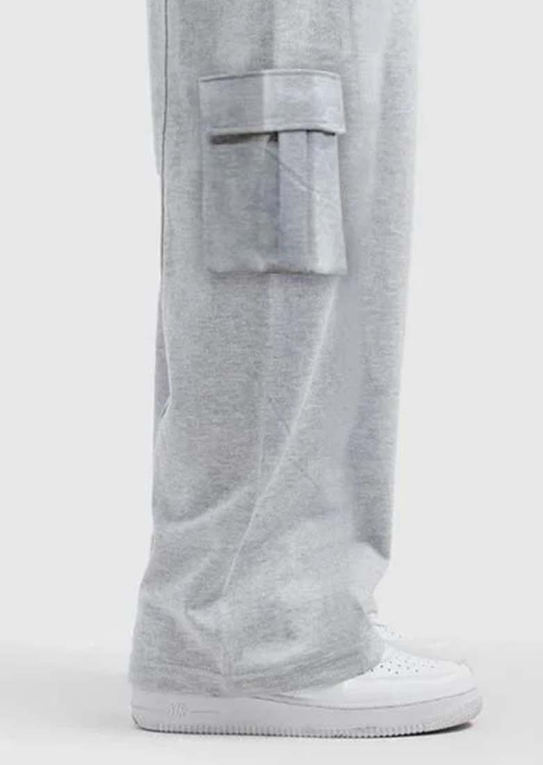 Premium Grey Baggy Cargo Trouser - Soliches