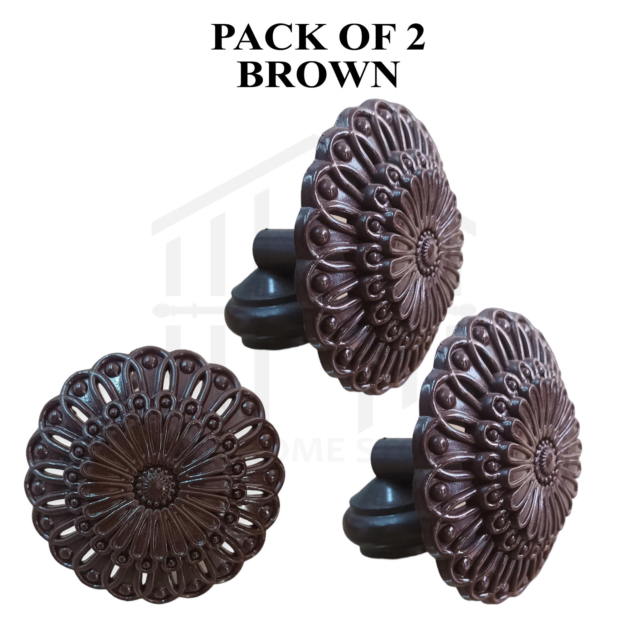 CURTAIN ROD END STOPPERS, PVC DURABLE FLOWER SHAPE DESIGN CURTAIN KNOBS, LIGHT WEIGHT CURTAIN END CAPS