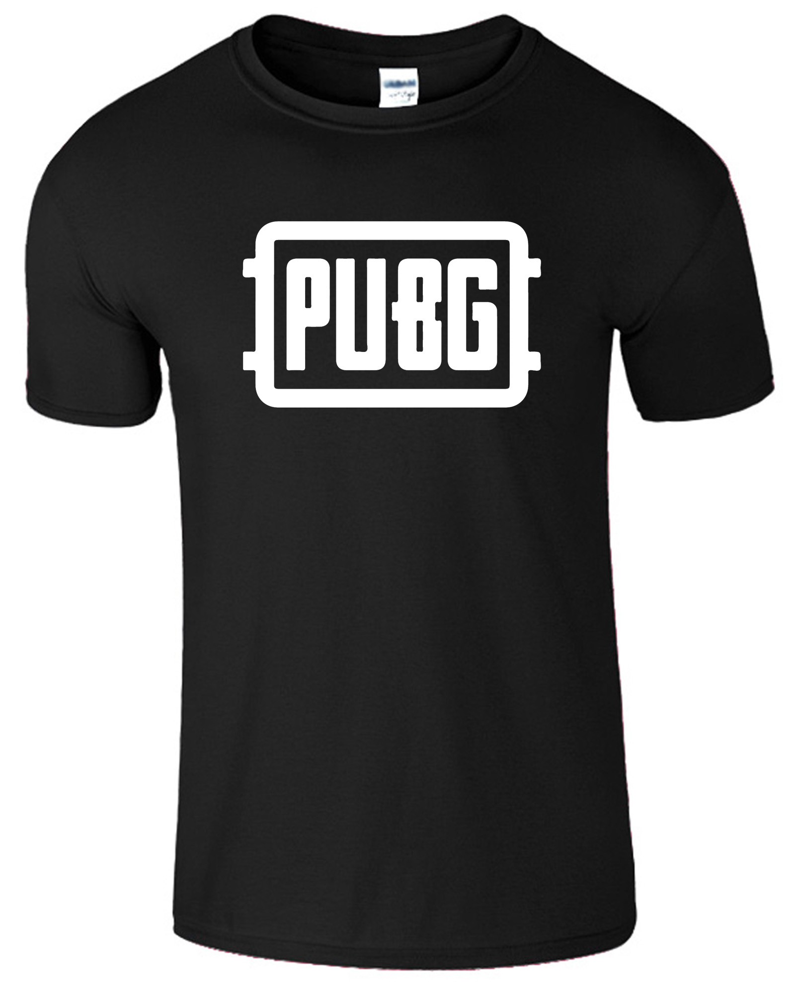 Black PUBG Printed Short Sleeves Summer Tshirts For Men