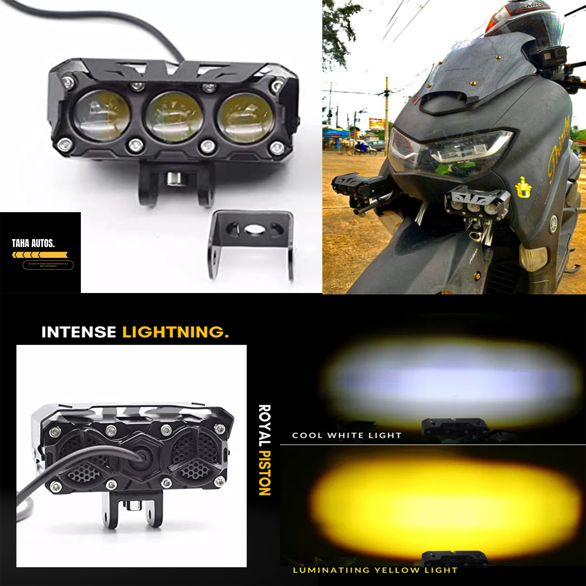 Yellow projector deals light for bike