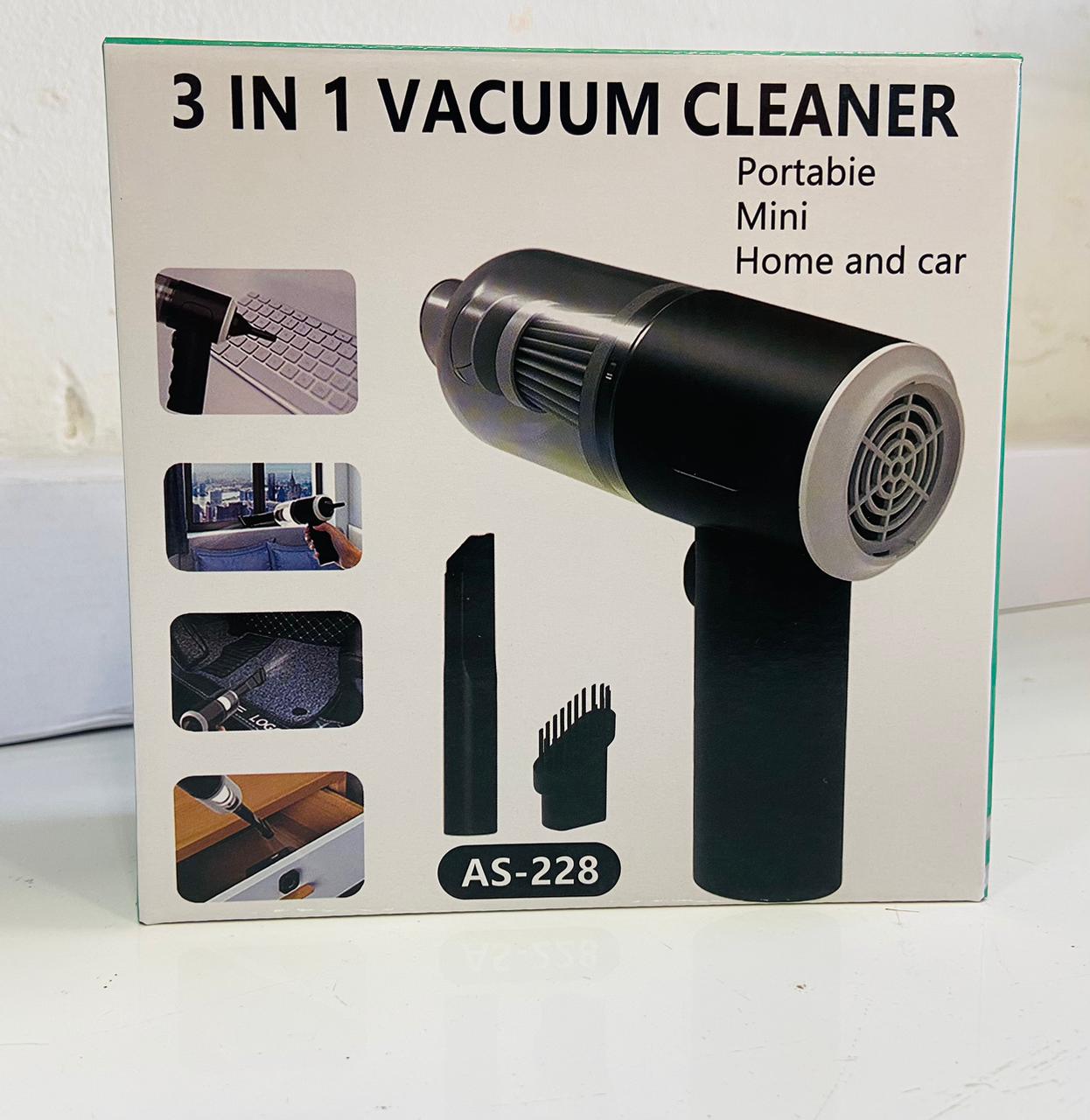 3 in 1 Mini Rechargeable Vacuum Cleaner AS228 Portable Mini WetDry Vacuum for Car Interior