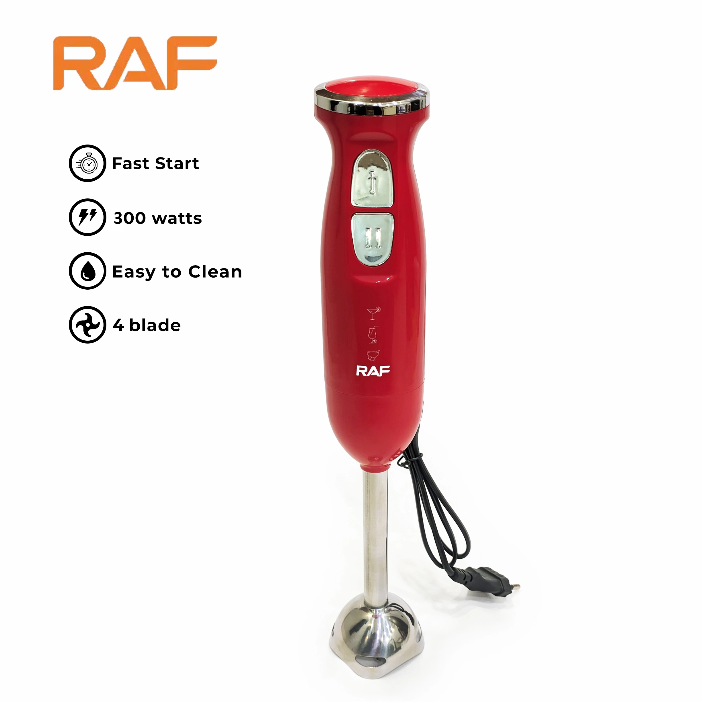 RAF Electric Hand Blender Kitchen Appliance Mixing Hand Stick
