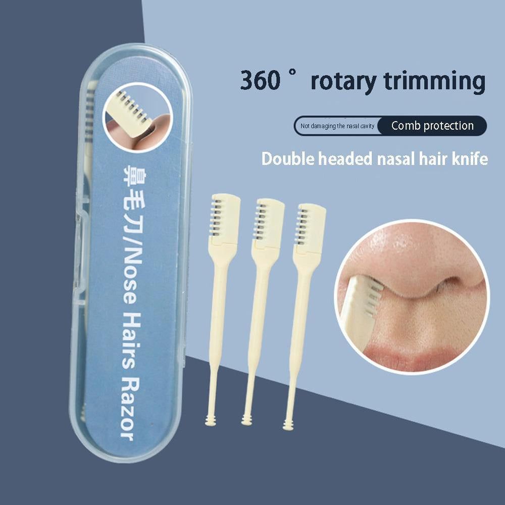 3 Pcs Washable Nose Hair Removers – 360° Rotating Nasal Hair Shaver & Trimmer for Painless, Precision Grooming – Durable, Easy to Use & Travel-Friendly