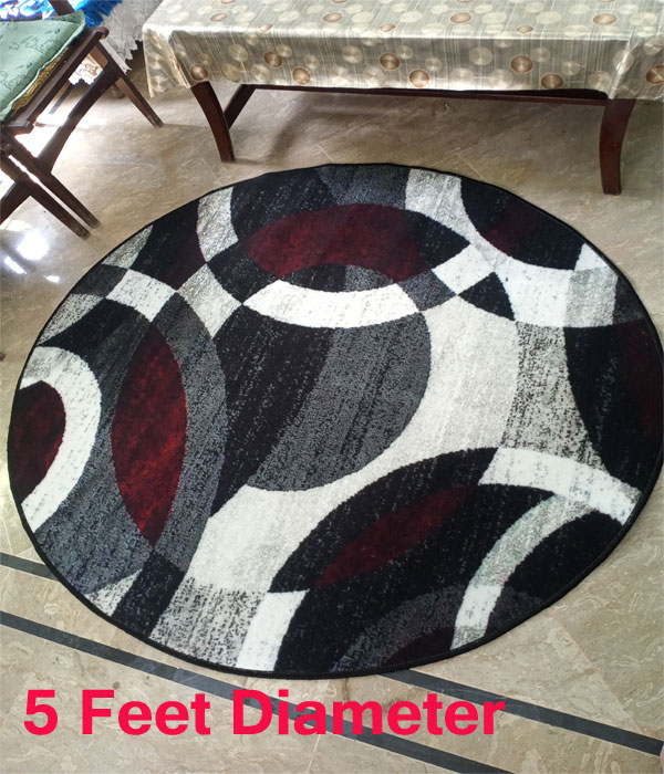 Carpet Rug - Room Center Piece Carpet - Round Shape Room Carpet 5 Feet Diameter