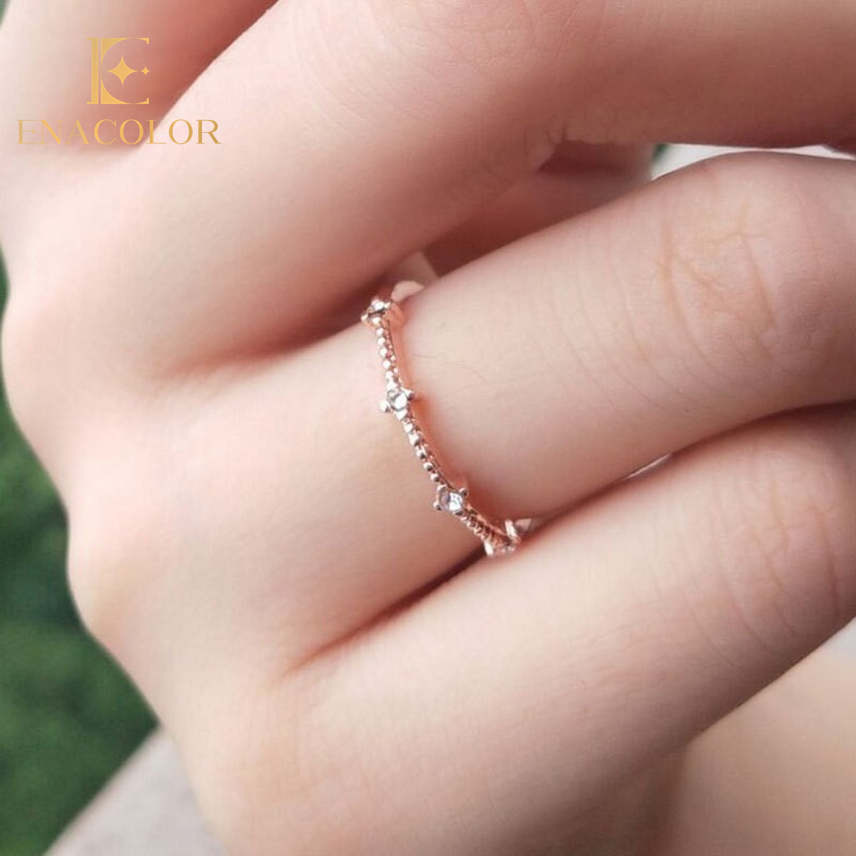 Valentine's Day Simple Style 4 Small Bits of Diamond Delicate Rings for  Women
