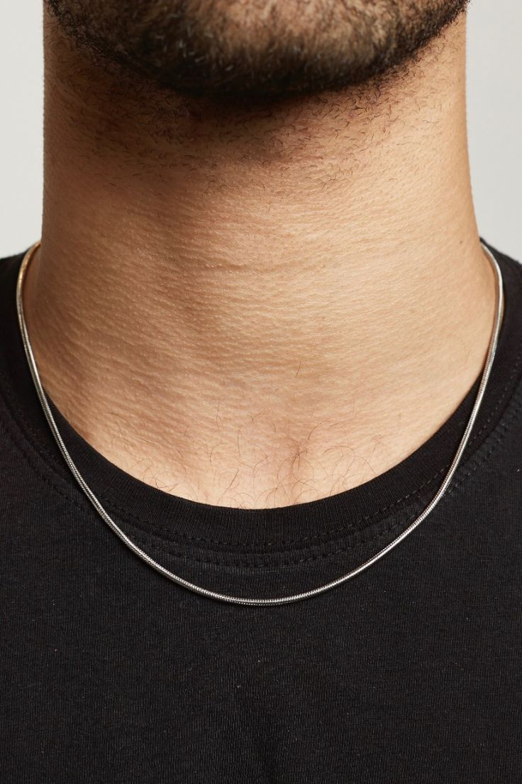 Stainless Steel Silver Snake Chain Necklace 2mm Thin For Men and Women