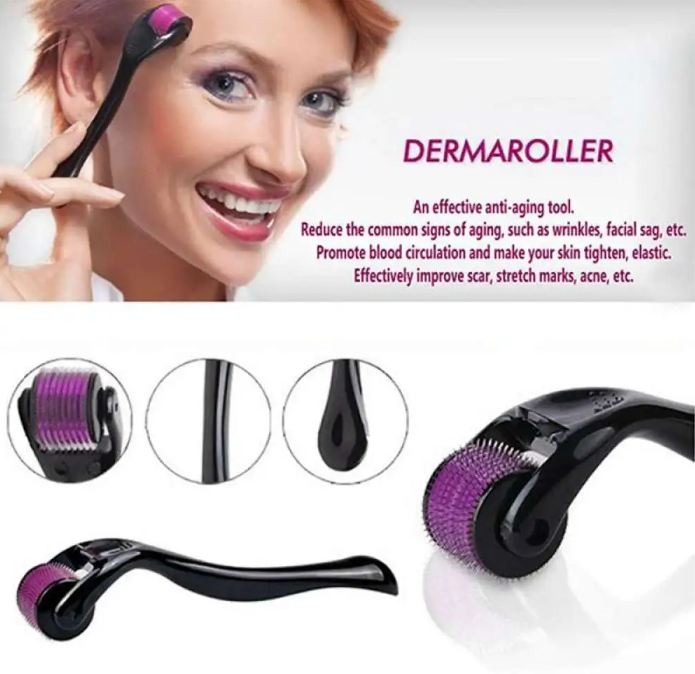 Derma Roller 0.5mm 540 Micro Needles for Hair Growth & Facial Skin Therapy | Anti-Aging, Acne Scars Removal, Wrinkle Repair Skin Care Tool for Men & Women