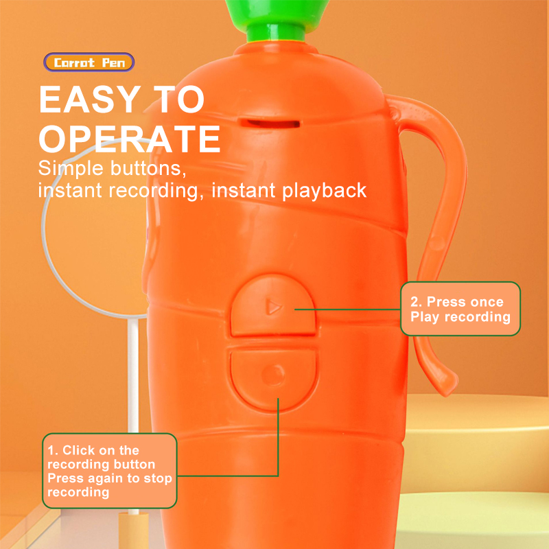 Signature Pen Can Record Audio Recording Pens Carrot Shape Writing Recording Pen Recording For 60 Seconds