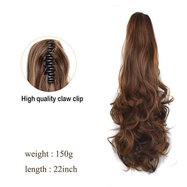 Catcher Hair Extension Full Volume golden brown Hair Extension Catcher Clip Ponytail for Women