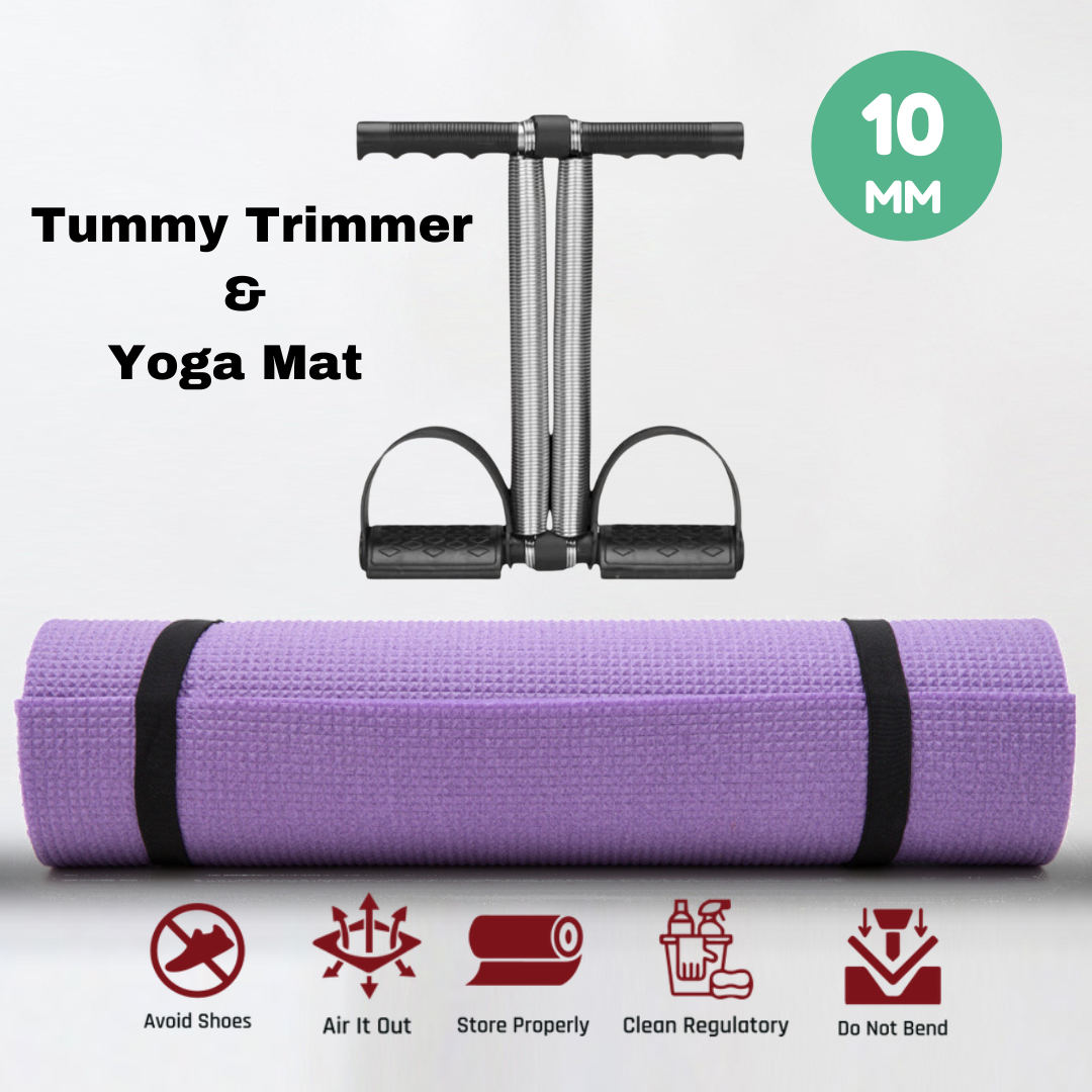 10mm Yoga Mat With Tummy Trimmer/ Non slip Yoga Mats with Double Spring Tummy Trimmer, Best prices/ Quality