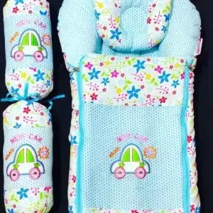 Cotton Carry Nest With 3 Pillows - 4 Pcs Set