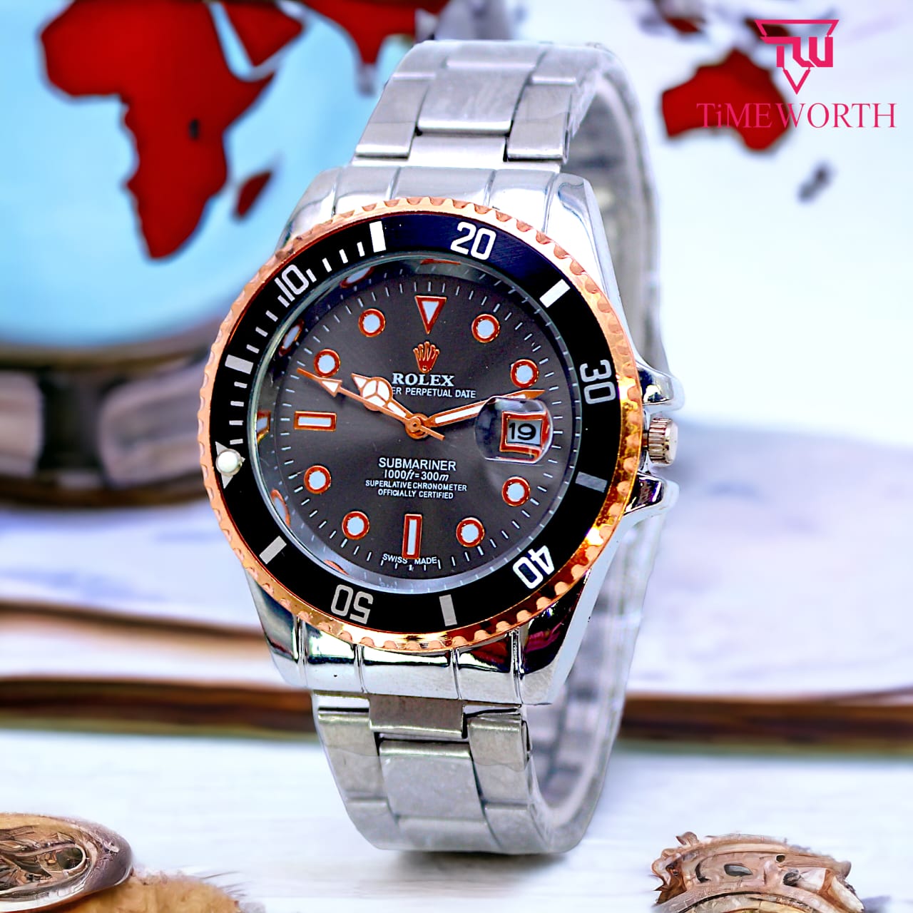 Classic Luxury Watch for Men / Boys - Stylish Stainless Steel Analog Quartz Mens Watch - Multicolor - Art# M247 -Rox-ChW90500Dt-Sport-00104a