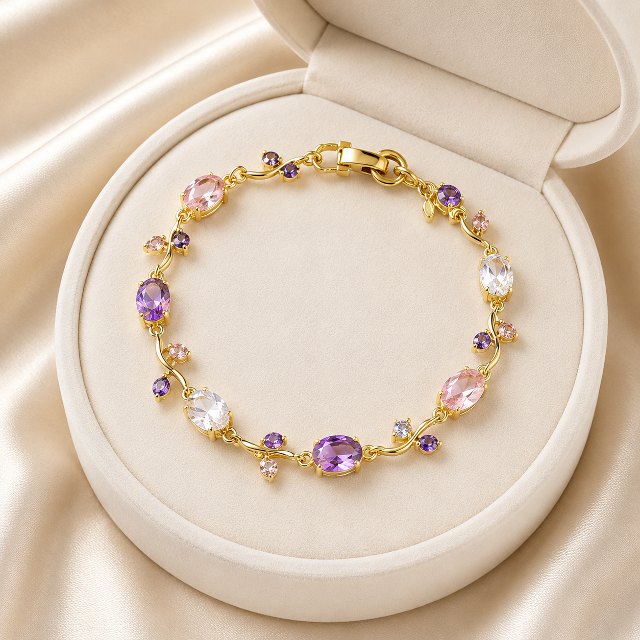 Tulip Bracelet for Girls & Women, Elegant Flower Charm Bracelet, Korean Style Jewelry, Tulip Hand Bracelet for Women, Fashion Floral Charm Jewelry Gift, Tulip Flower Bracelet, Premium Flower Bracelet for Girls