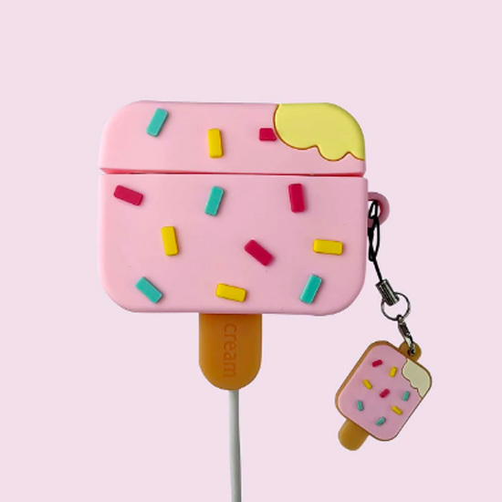 Airpods Pro Case, Ice Cream Silicone Protective Cases Cover Skin