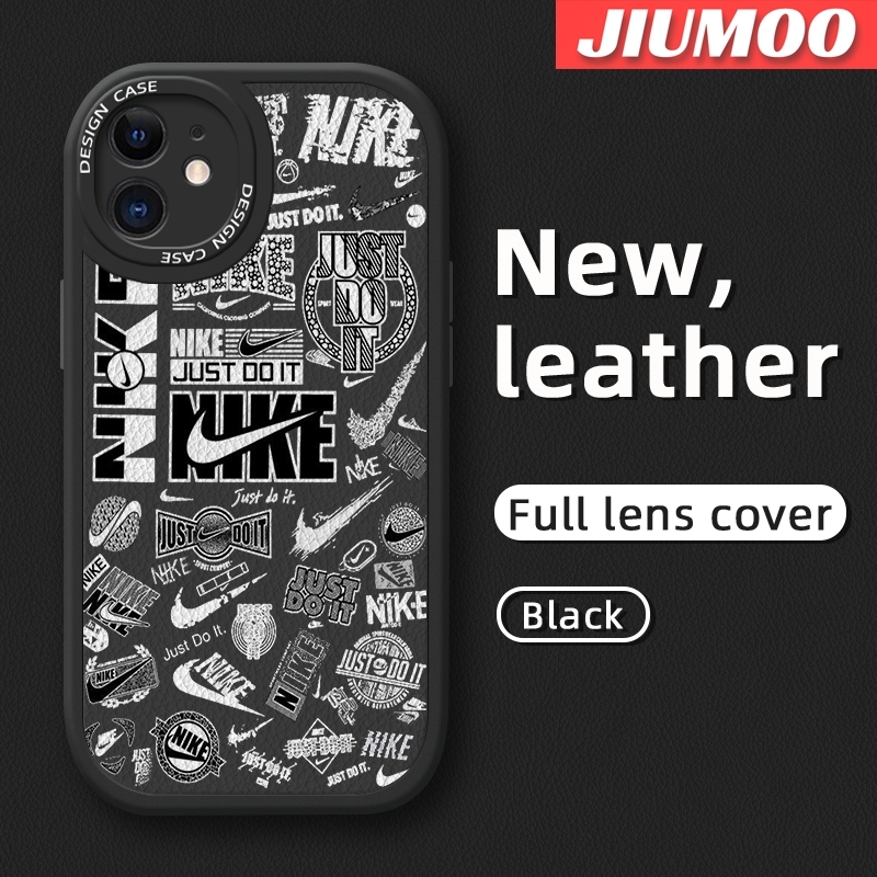 JIUMOO For iPhone 11 Case Fashion Tide Brand Thin Leather Soft Silicone Full Lens Camera Protect