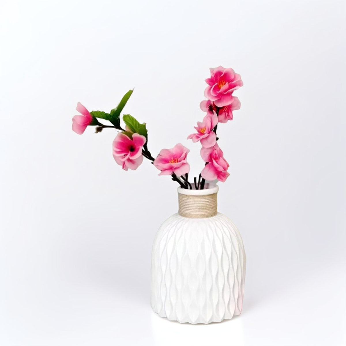 Modern Plastic Vase with Artificial Flowers Lightweight Durable Home Decoration