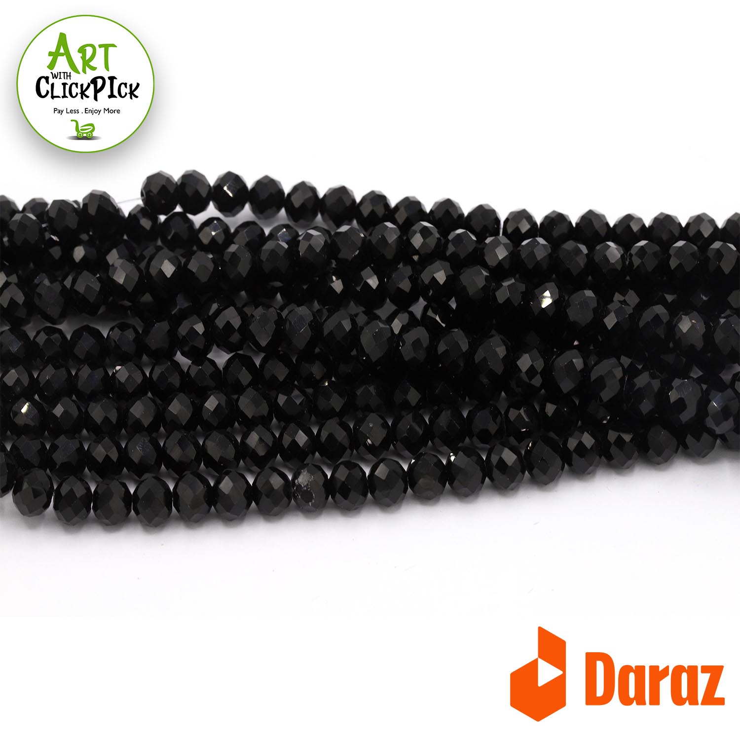Crystal / Square glass beads (Black/White) | For Jewelry Bracelets and Clothing size 8mm,10mm